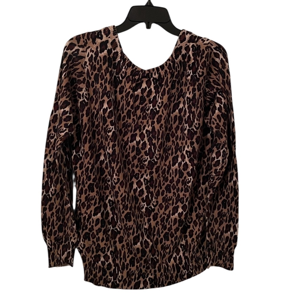 Torrid Women's Brown Black Cheetah Print Round Neck Sweater Size 2 (18/20)